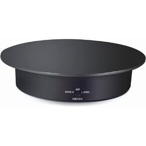 Motorized Rotating Stand, Battery/USB Double Used Display Turntable for Photography Jewelry Cake, 3D Curing Resin Prints Spinner Shelf(Black)