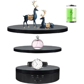 3 in 1 Motorized Rotating Display Stand with 5.74/7.08/8.66 inch Replacement Cover, 360 Degree Turner Cup Rotating Display Stand for Photography Products and Video Show,Max Load 22Lbs