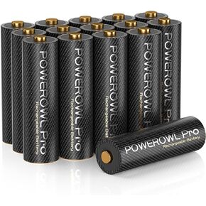POWEROWL Goldtop Rechargeable AAA Batteries PRO, High Capacity 1100mAh, Premium NiMH Triple A Battery -8 Count