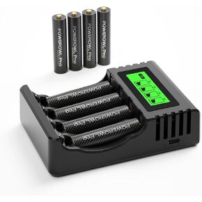 بطاريات POWEROWL Goldtop AAA قابلة لإعادة الشحن، سعة عالية 1100 مللي أمبير في الساعة، بطارية NiMH ثلاثية A ممتازة - عدد 8