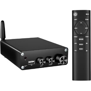 KIMIUP AC01 مضخم صوت ستيريو صغير هاي فاي TPA3116 مضخم صوت ثنائي القناة مناسب لمكبرات الصوت المنزلية 100 وات × 2 مع مصدر طاقة 24 فولت 5 أمبير (مكبر صوت + جهاز تحكم عن بعد + طاقة) in Kuwait