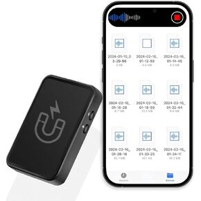 Voice Activated Recorder, Magnetic Voice Recorder with Playback, Digital Voice Recorder with 64GB Storage Space, Recorder Voice Activated for Lectures/Meetings/Interviews/Home