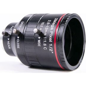 Aida Imaging CS-Mount 2.8-12mm Varifocal 3 Megapixel Manual Iris Lens, (CS-2812V)