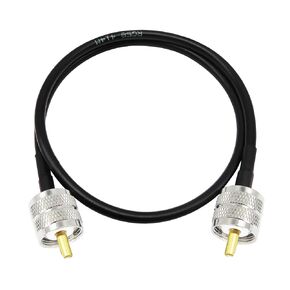CB Coax Cable 2ft RG58 Solid Copper, UHF Male PL-259 to UHF Male PL-259 2 Feet Low Loss, 50 Ohm Digital Coaxial Cable for Ham Radio, CB Radio, SWR Meter, Police Scanner, Antenna Tuner
