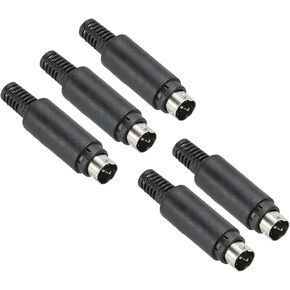 PATIKIL S-Video DIN Mini Male Socket 3 Pin Signal Transmission for TV, DVD Player Pack of 5