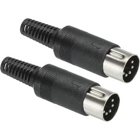 PATIKIL S-Video DIN Male Socket 5 Pin Signal Transmission for TV, DVD Player Pack of 2