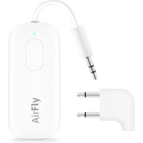 اثنا عشر جنوبًا AirFly Duo | جهاز إرسال بلوتوث لاسلكي مع مشاركة الصوت لما يصل إلى 2 AirPods / سماعات رأس، يستخدم مع أي مقبس 3.5 ملم على الطائرات ومعدات الصالة الرياضية وأجهزة iPad/الأجهزة اللوحية، أبيض، 1 × 4 بوصة in Kuwait