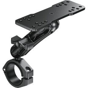 Aluminum Alloy 1" Ball Fish Finder Mount, 5.9" Long Arm Marine Electronic Mount with Bar Clamp Base, Fit 1.5" 1.65" 1.75" 1.85" 2" Rail, for Garmin, Lowrance, Humminbird, Raymarine