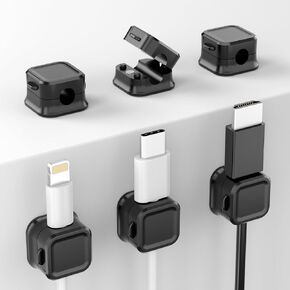 Magnetic Cable Clips, 6 Pack Cord Organizer Holder, for Desk Cable Management, Adhesive Wire Keeper for Desk in Bedroom Living Room Kichen Office and for Car