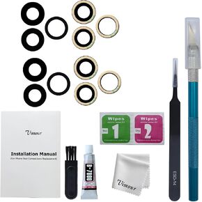 Rear Camera Lens Glass Replacement for iPhone 15 Pro Max Pre-Installed Adhesive with Installation Manual and Repair Tool Kits (2 Sets) in Kuwait