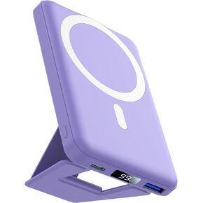 AOGUERBE Magnetic Power Bank, 10000mAh Foldable Wireless Portable Charger with USB-C Cable LED Display, Mag-Safe Battery Pack 22.5W PD Fast Charging for iPhone 15/14/13/12 Pro/Pro Max/Plus/Mini