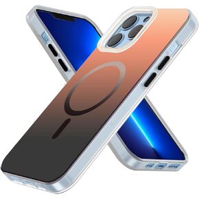 AUROX Magnetic Case for iPhone 15 Case, Compatible with MagSafe, Shockproof Military-Grade Protection Phone Case, Iridescent Translucent Matte Slim Protective Phone Cover, Gradient Gray Black