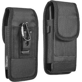 Cell Phone Holster for iPhone SE iPhone 8 7 6s Case with Belt Clip Phone Belt Holder for Men Women Pouch Carrying Cover (Fits Phone iPhone SE, 8 7 6s with Otterbox Case on) Black Nylon