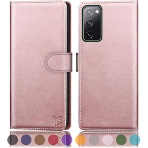 حافظة محفظة جلدية SUANPOT لهاتف Samsung Galaxy S20 FE مع حامل بطاقة الائتمان RFID، غطاء هاتف محمول من البولي يوريثان قابل للطي لهاتف S20FE 5G جيب مقاوم للصدمات للرجال والنساء 6.5 بني فاتح in Kuwait