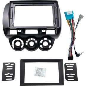 Stereo Bezel for Honda Fit 2007-2008 Dash Installation Mount Trim Kit Fits 9" and Double Din Radio with Wiring Harness