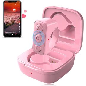 Remote Scrolling Ring for TikTok, Bluetooth Page Turner for iPad iPhone, Scroller Remote for TIK Tok, Camera Shutter Remote Control for iOS, Android - Pink