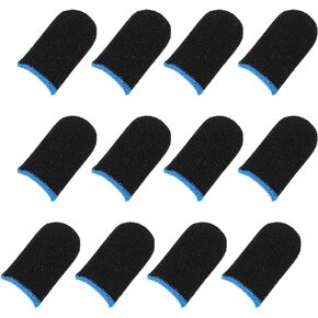 Gaming Finger Sleeves for Touch Screen 12 Pcs- Mobile Gaming Finger Covers Protection for Finger Tips - Seamless, Sweatproof Gamer Thumb Protector