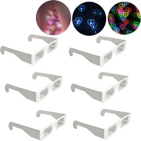 30 Packs Rainbow Hearts Diffraction Glasses Heart Shapes 3D Glasses Special Effect Light for Outdoor Music Party/Bar/Fireworks Displays/Holiday/Club/Lights (30 Pairs)