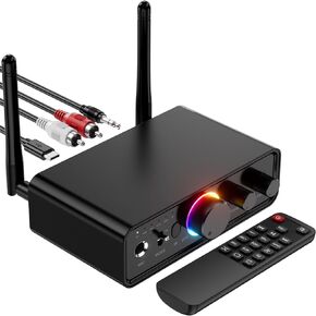 Upgraded M18 Bluetooth 5.3 Audio Receiver Transmitter for Home Stereo TV, HiFi Wireless Bluetooth Low Latency Audio Adapter, Supports USB, RCA, 3.5mm AUX, DAC, Coaxial, Optical Input/Output