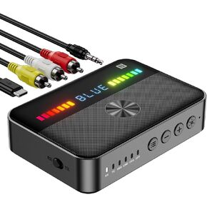 M13 RGB Bluetooth 5.3 Audio Receiver Transmitter, Bluetooth Audio Adapter for Old Home Stereo/Speakers TV with Display, USB, RCA, 3.5mm AUX, DAC, Coaxial, Optical