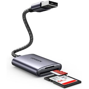 UGREEN USB SD Card Reader, USB 3.0 to Micro SD Card Reader Adapter, Aluminum Multi 2-in-1 Memory Card Readers for Camera SD MicroSD TF SDHC SDXC UHS-I Mac OS Windows Linux Computer PC Laptop