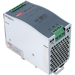 DR-120-12 AC to DC DIN-Rail Mount Power Supply, 12V, 10 Amp, 120W Single Extreme -30 to 70 °C (-22 to 158 °F) Operating Temp, Overload Protection, Metal, Silver+Grey
