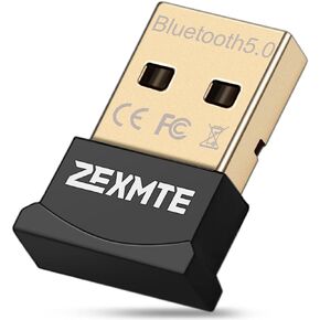 ZEXMTE USB Bluetooth Adapter for PC, 5.0 Bluetooth Dongle Receiver,Bluetooth Adapter for PC Windows 11/10/8/7 for Desktop, Laptop, Mouse, Keyboard, Printers, Headsets, Speakers