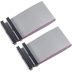 2pcs 40Pins to 40 Pins IDC Gray Ribbon Cable Female to Female for Raspberry Pi 2 3 4 Zero About 20cm