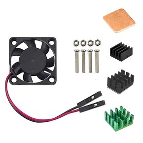 Easycargo Raspberry Pi 4 Heatsink Fan Kit for Cooling Raspberry Pi 5 4 3, 30mm Fan Heatsink for Electronics Robotics Development Boards DIY 3007 30x30x7mm 5V 3.3V Quite Mini Fan Small (Black 1 Pack)