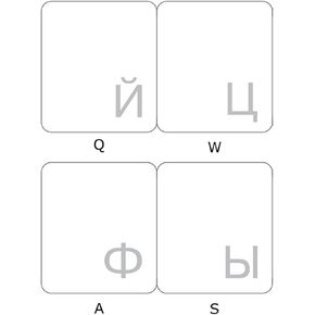 Russian with White Lettering Keyboard Stickers Transparent for Computers LAPTOPS Desktop Keyboards