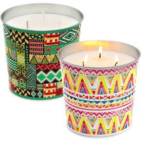 Citronella Soy Candles Infused with Eucalyptus & Lemongrass, Outdoor Emergency Candles, Fun Natural Candle Gift for Outdoor Indoor Home Patio or Garden, 2 Packs 17 OZ Hand Poured Large Candles