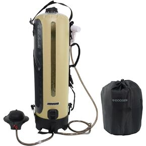 حقيبة استحمام محمولة سعة 20 لتر/5.28 جالون للتخييم، دش الشاطئ مع مضخة قدم، عرض درجة الحرارة، حزام قابل للفصل - مثالية للتخييم والشاطئ والسفر والأنشطة الخارجية in Kuwait