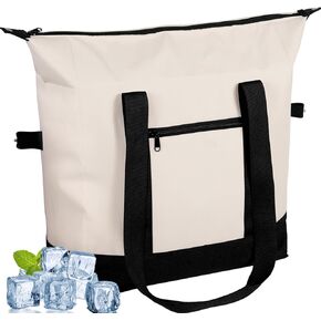حقيبة تبريد معزولة ضخمة، أكياس تبريد ناعمة ممتازة قابلة لإعادة الاستخدام بسعة 38 لتر، حقائب حرارية محمولة قابلة للطي ومضادة للتسرب للبقالة والسفر والتنزه والتخييم in Kuwait