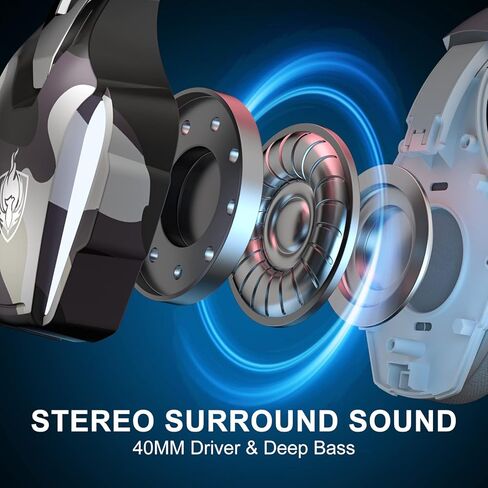 PHOINIKAS PS4 Gaming Headset for PC, PS5, Switch, H9 Xbox One Headset with Noise Cancelling Mic, Over Ear Stereo Headphones with Bass Surround (Violet) in Kuwait