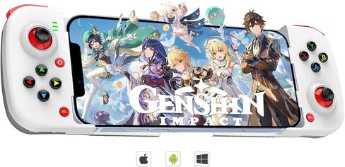 وحدة التحكم في الألعاب المحمولة لجهاز iPhone iOS Android PC عصا التحكم: تعمل مع iPhone15/14/13/X، iPad، Samsung Galaxy، M-otorola، TCL، Tablet، COD- اتصال لاسلكي (أبيض) in Kuwait