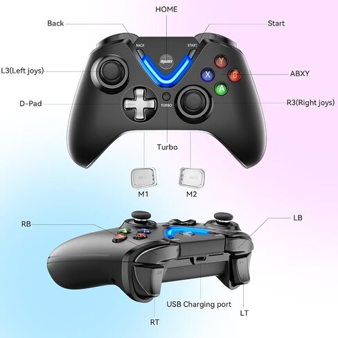وحدة تحكم لاسلكية RALAN مع مجاذيف لأجهزة Xbox One S/X، وXbox Series S/X، وأجهزة الكمبيوتر التي تعمل بنظام Windows، ومحول لاسلكي 2.4G مع مقبس سماعة رأس 3.5 مم، وعصا التحكم ALPS، ومشغل استشعار تأثير القاعة in Saudi Arabia