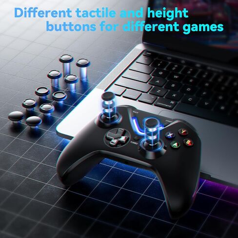وحدة تحكم لاسلكية RALAN مع مجاذيف لأجهزة Xbox One S/X، وXbox Series S/X، وأجهزة الكمبيوتر التي تعمل بنظام Windows، ومحول لاسلكي 2.4G مع مقبس سماعة رأس 3.5 مم، وعصا التحكم ALPS، ومشغل استشعار تأثير القاعة in Saudi Arabia