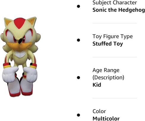 Great Eastern Entertainment Sonic The Hedgehog - Super Shadow Plush 10" in Saudi Arabia