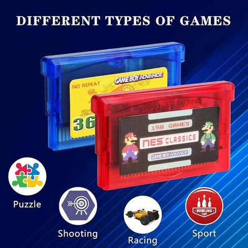 بطاقة ألعاب 369 في 1 وخرطوشة ألعاب كلاسيكية 150 NES لوحدة تحكم الألعاب GBA/GBA SP/GBM/NDS/NDSL 2 قطعة in Kuwait