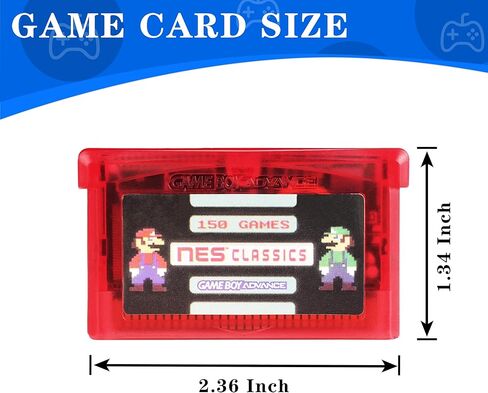 بطاقة ألعاب 369 في 1 وخرطوشة ألعاب كلاسيكية 150 NES لوحدة تحكم الألعاب GBA/GBA SP/GBM/NDS/NDSL 2 قطعة in Kuwait