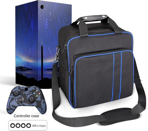 حقيبة حمل لجهاز Xbox Series X/S، حقيبة حمل للسفر لوحدات تحكم Xbox وملحقات الألعاب، متضمنة غطاء حماية من السيليكون in Kuwait