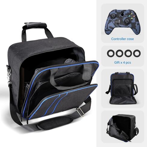 حقيبة حمل لجهاز Xbox Series X/S، حقيبة حمل للسفر لوحدات تحكم Xbox وملحقات الألعاب، متضمنة غطاء حماية من السيليكون in Kuwait