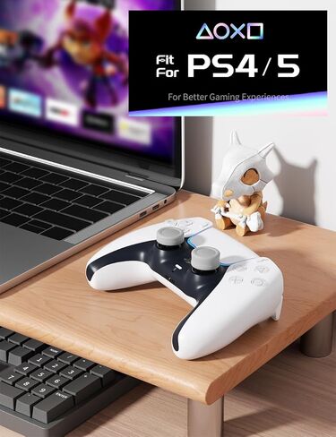 مجموعة مقابض الإبهام المريحة من ELETIUO لوحدة تحكم PS5/PS4، غطاء عصا التحكم من السيليكون المضاد للانزلاق مع 5 تصميمات، غطاء عصا التحكم التناظرية المخصصة، 5 أزواج/10 قطع، أسود in Kuwait