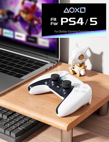 ELETIUO Ergonomic Thumb Grips Set for PS5/PS4 Controller,Anti-Slip Silicone Joystick Cap with 5 Designs,Custom Analog Thumbsticks Cover,5Pairs/10pcs,Black in Saudi Arabia