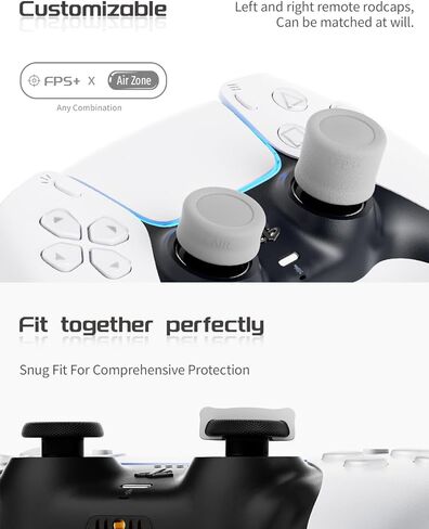 مجموعة مقابض الإبهام المريحة من ELETIUO لوحدة تحكم PS5/PS4، غطاء عصا التحكم من السيليكون المضاد للانزلاق مع 5 تصميمات، غطاء عصا التحكم التناظرية المخصصة، 5 أزواج/10 قطع، أسود in Kuwait