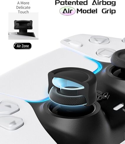 ELETIUO Ergonomic Thumb Grips Set for PS5/PS4 Controller,Anti-Slip Silicone Joystick Cap with 5 Designs,Custom Analog Thumbsticks Cover,5Pairs/10pcs,Black in Saudi Arabia