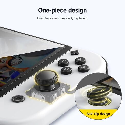 JINGDU Switch Joycon Joystick Replacement Kit, Hall Joystick Compatible with Switch/Switch OLED/Switch Lite, Switch Joycon Controller Thumb Stick Repair Tool Kit (Black-2 Pack) in Saudi Arabia