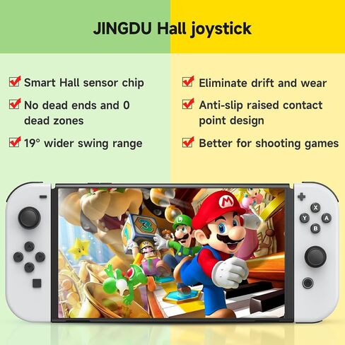 JINGDU Switch Joycon Joystick Replacement Kit, Hall Joystick Compatible with Switch/Switch OLED/Switch Lite, Switch Joycon Controller Thumb Stick Repair Tool Kit (Black-2 Pack) in Saudi Arabia