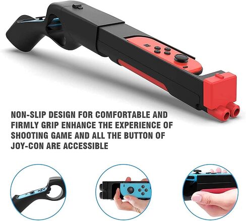 Shooting Game Gun Hand Grip Accessories for Nintendo Switch Hunting Game, Doom Eternal, Splatoon 2, Apex, Fortnite, Sniper Elite 3 Ultimate Edition, Resident Evil, Overwatch, Warframe in Saudi Arabia