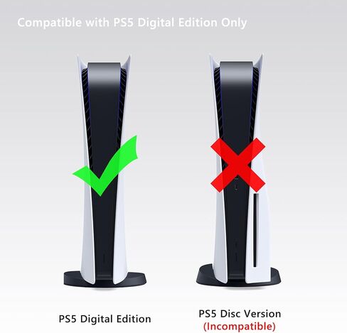 لوحات الوجه للإصدار الرقمي من PS5، لوحة واجهة جانبية مخصصة لجهاز Playstation 5 - أسود غير لامع [ليست لجهاز PS5 Slim Digital] in Kuwait